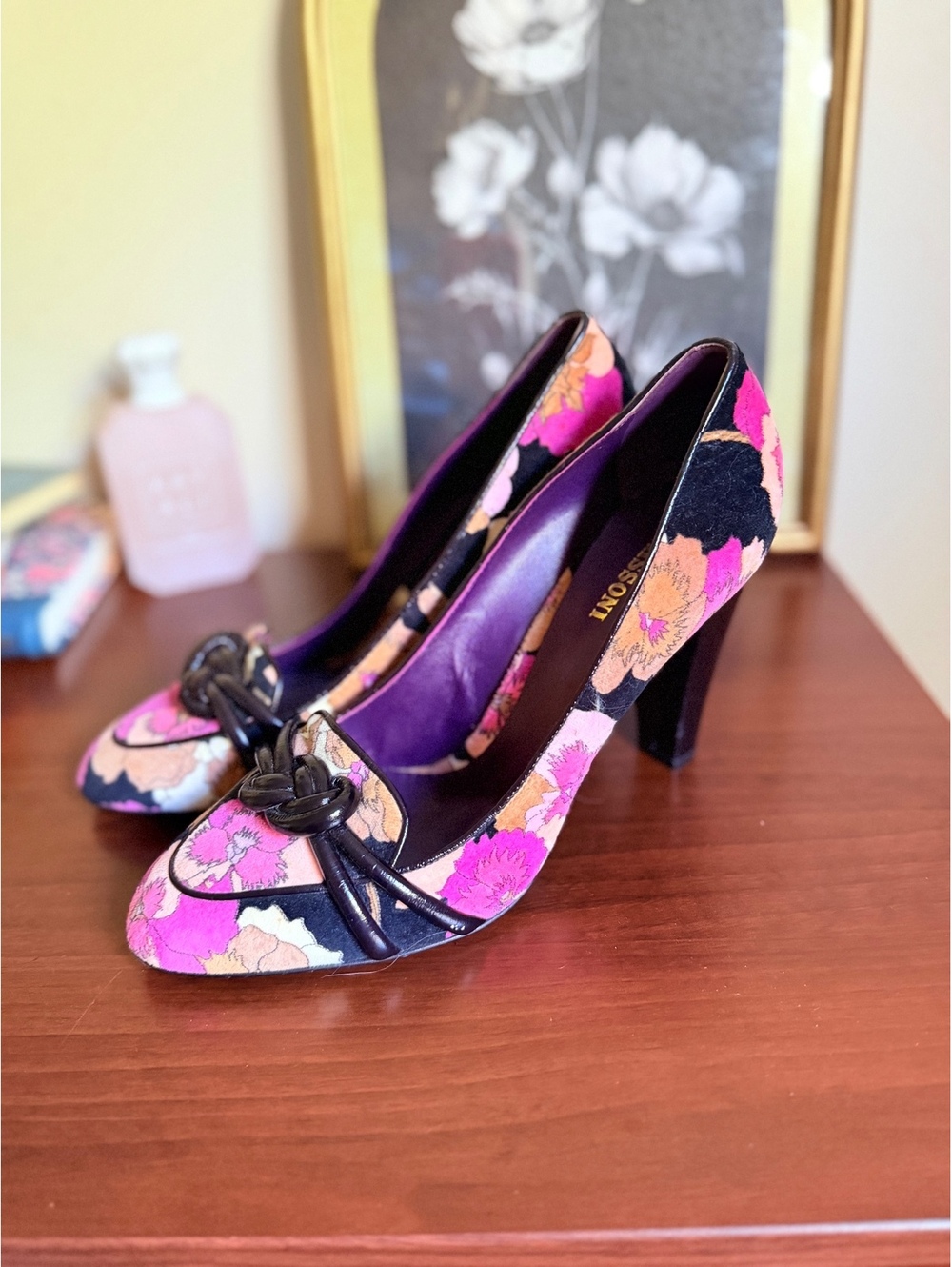 Missoni Velvet Floral Heels | Size 10
